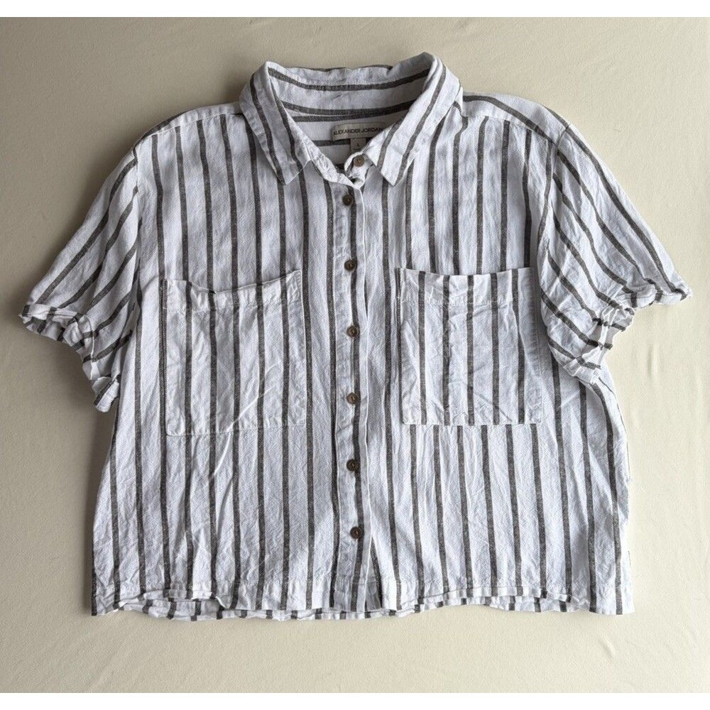 Alexander Jordan Women’s Top, Size L, 55% Linen 45% Viscose